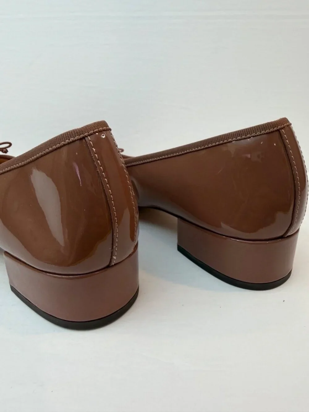 J. Crew Women's Teagan Ballet Pumps Size 10 1/2 Patent Leather Taupe Brown NWOB